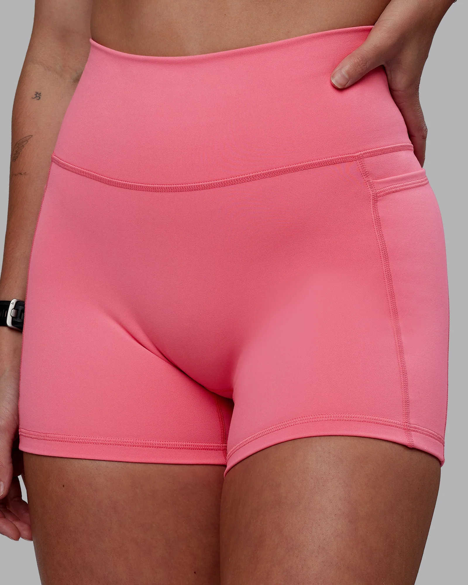 Fusion Ultra High-Rise 4" Short Pockets - Pink Lemonade | LSKD