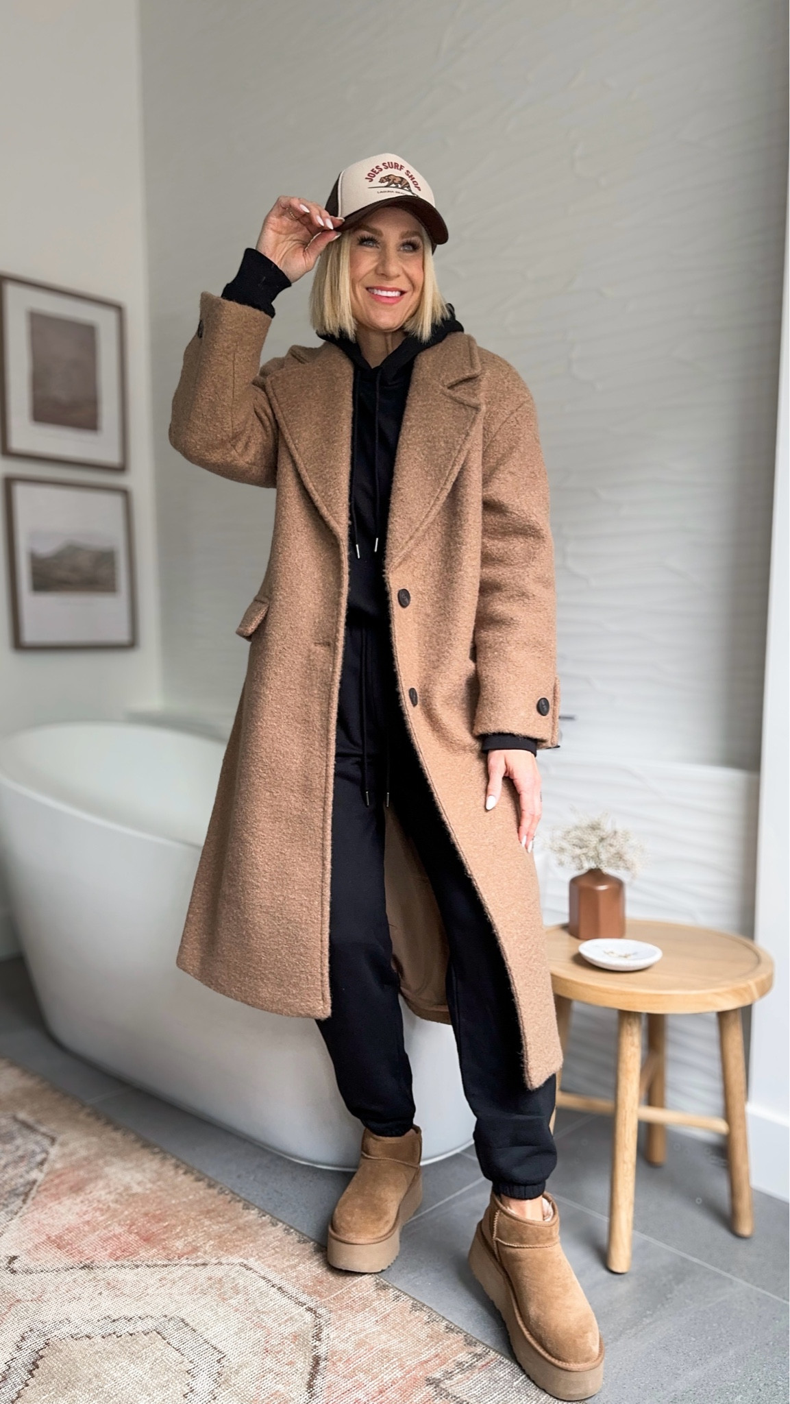 Winter dress code: sweats + Uggs + longline wool coats! 
Sizing:
Wearing small in sweatpants and sweatshirt. They run a little oversized.
wearing my true size in the uggs and wearing a size small in the coat.

**Coat is Zara: new similar styles online 


#LTKSeasonal #LTKHoliday #LTKGiftGuide