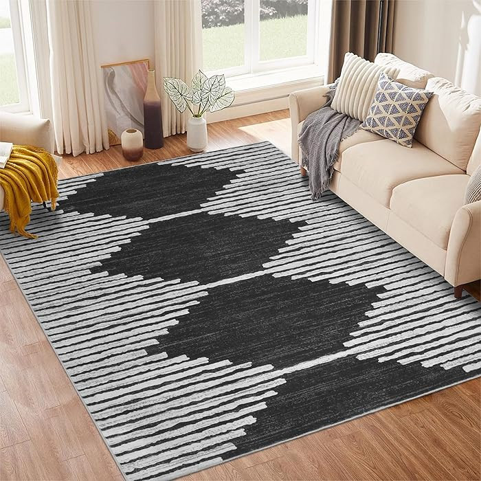 HelloTree Area Rug for Living Room Washable Geometric Moroccan Rug Stripe Farmhouse Bohemian Mini... | Amazon (US)