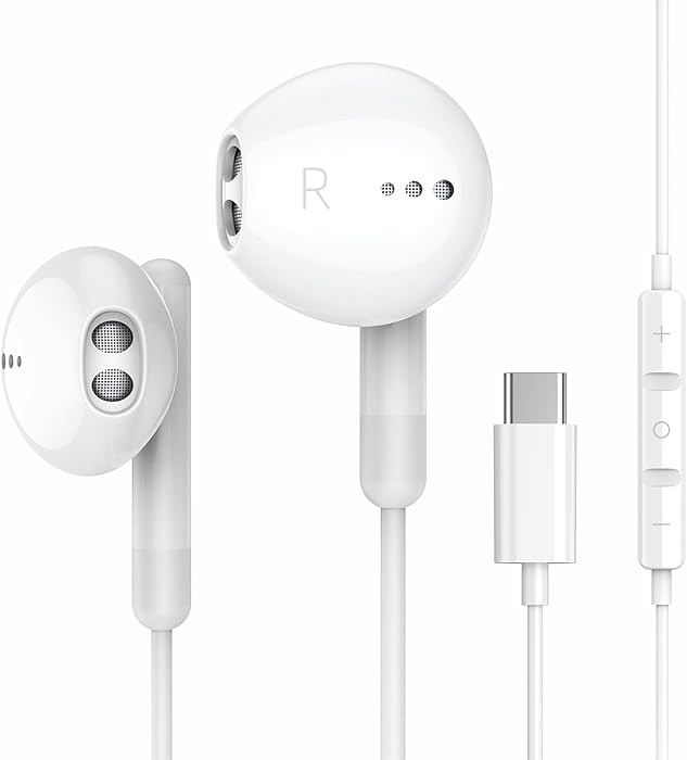 USB C Headphones for iPhone 17 16 15 Pro Max Plus iPad Pro USB C Earphones with Microphone Volume... | Amazon (US)