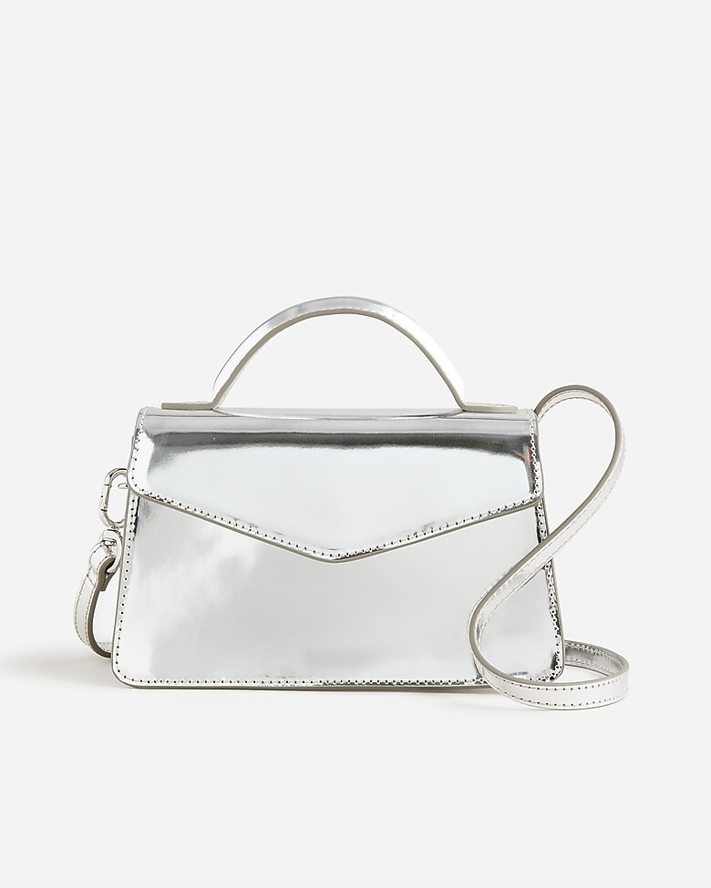 Gracie top-handle bag in metallic leather | J. Crew US
