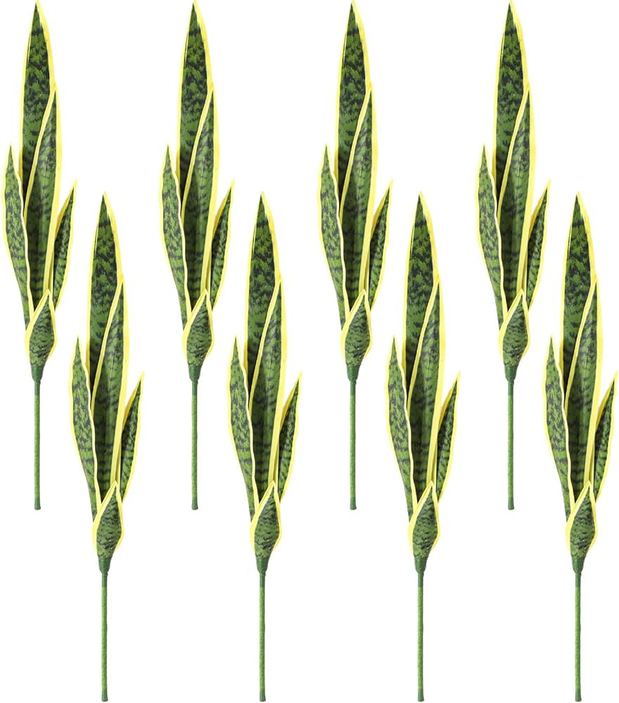 Tigeen 8 Pcs Faux Snake Plant 30 Inch Artificial Snake Plant Tall Faux Agave Plant Fake Sansevier... | Amazon (US)