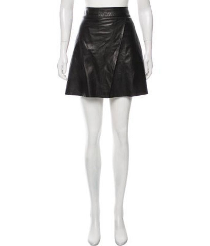 Alice + Olivia Leather A-Line Skirt Black Alice + Olivia Leather A-Line Skirt | The RealReal