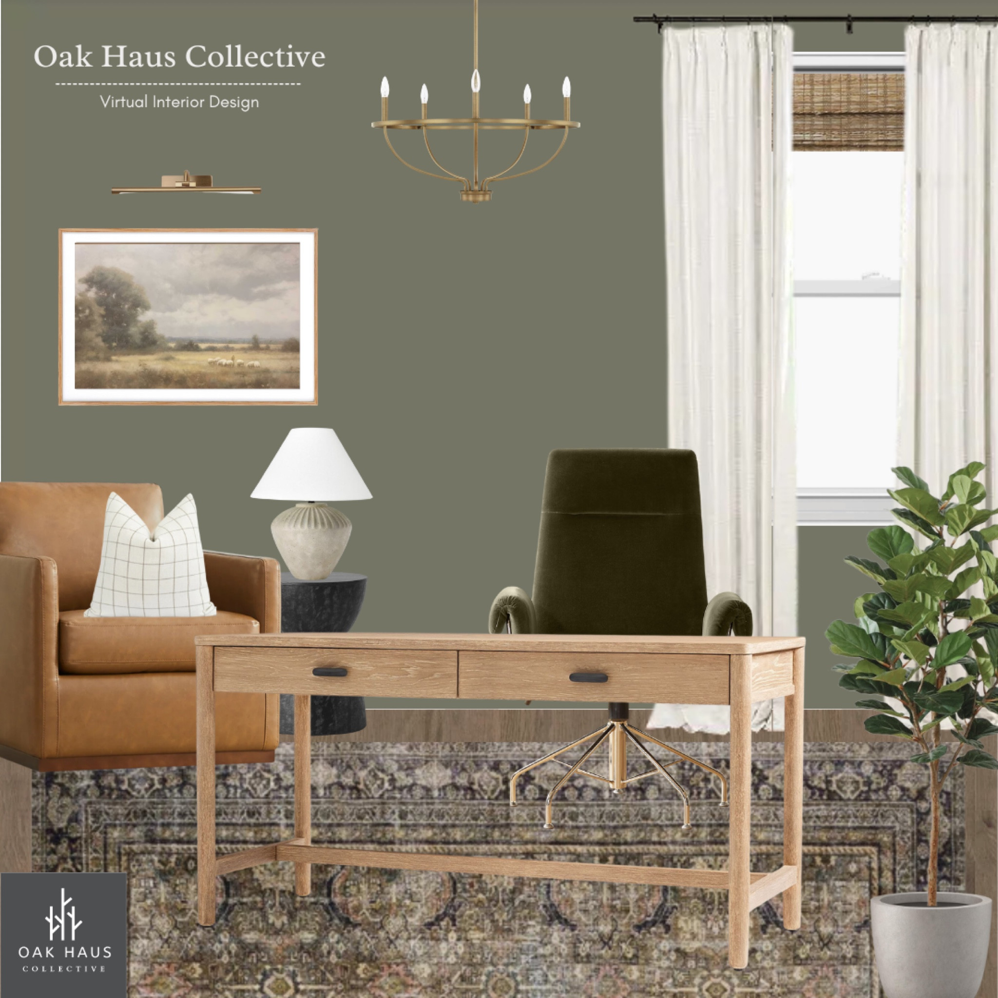 Moody home office!

Use my code “OAKHAUS” for 8% curtains and shades at TWOPAGES 

Home office, office decor, office design, desk, chair, office chair, cozy corner, office art, picture light, battery operated sconces, green office, office rug, TWOPAGES curtains, bamboo shades, moody rug, light wood desk, leather accent chair, office corner, lamp, accent table, fiddle fig, faux fiddle plant, planter 

#LTKStyleTip #LTKFindsUnder100 #LTKHome