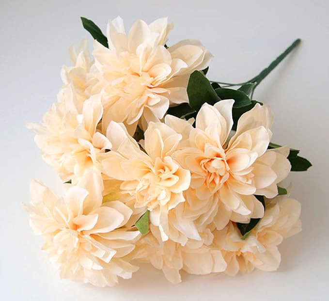 10 Heads Dahlia Fake Flowers Artificial Dahlia Flowers Faux Flowers for Home Wedding Party Office... | Amazon (US)