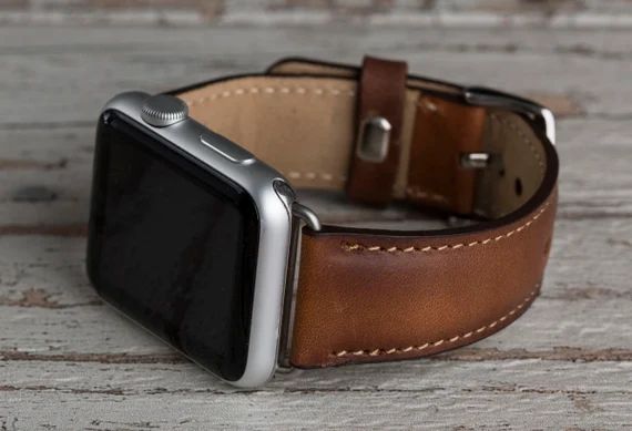Genuine Brown Leather Apple Watch band, 42mm, 38mm, 40mm, 44mm for series 1-2-3-4 | Etsy (US)