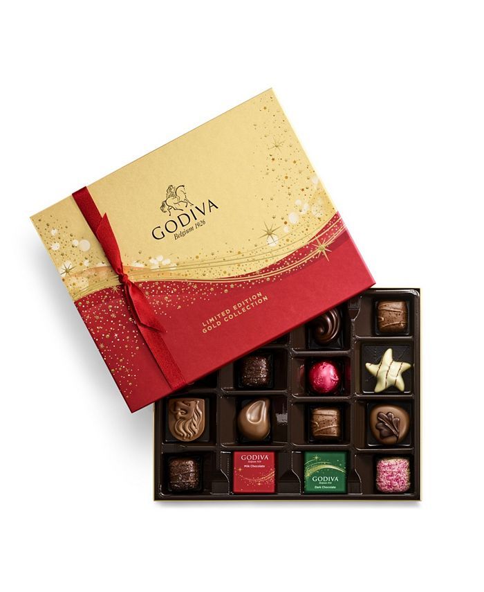 Godiva Holiday Chocolate Gift Box, 16 Piece & Reviews - Food & Gourmet Gifts - Dining - Macy's | Macys (US)