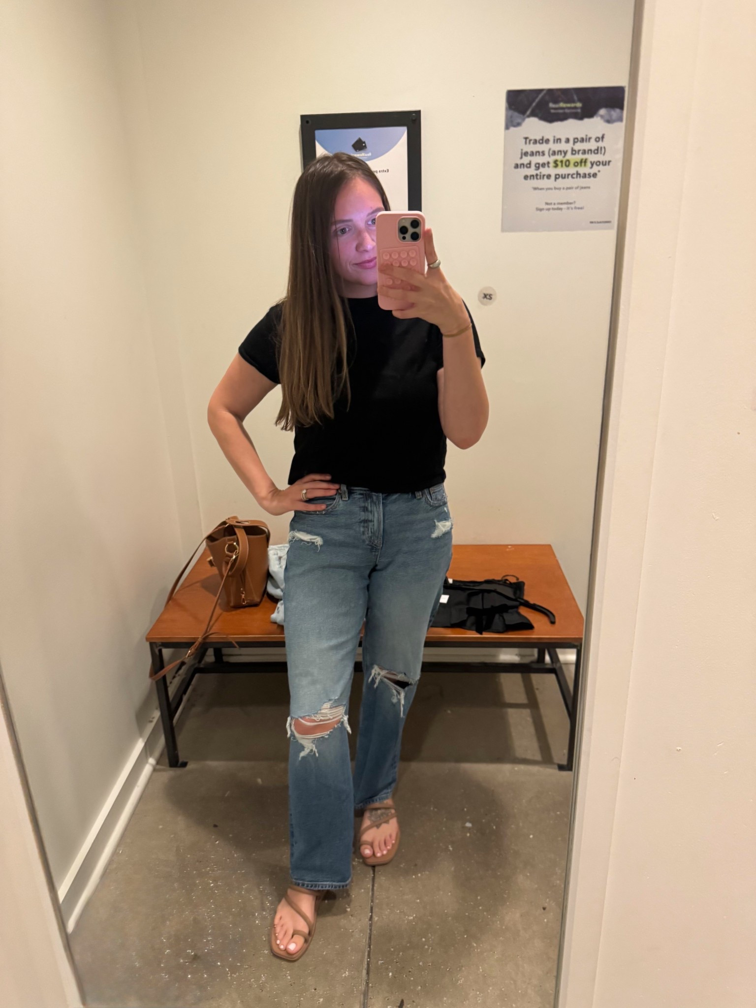 Black tee outfit with straight leg jeans and Crocs Miami Toe Loop sandals 🤍
The perfect casual everyday outfit for errands, mom life, and summer days. These distressed straight leg jeans are so flattering and the Crocs Miami sandals are lightweight, comfortable, and easy to style with anything.

#jeans #womensjeans #midsize #curvygirl

#LTKMidsize #LTKootd #LTKmomlife