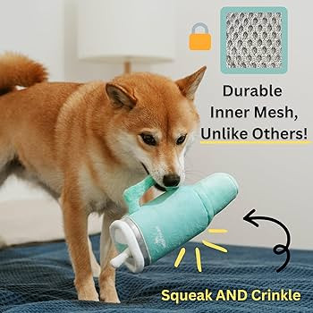 Tumbler Cup Funny Dog Toy - Parody Plush Squeaky Crinkle Dog Toy (Mint Green) | Amazon (US)