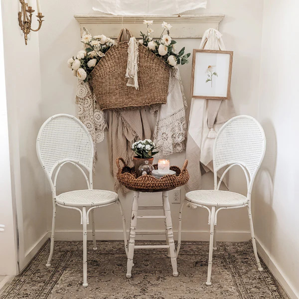 Vintage-Inspired Distressed White Side Dining Chair, Set of Two - Decor Steals | Decor Steals