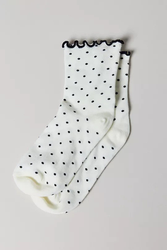 Lettuce-Edge Polka Dot Sock | Urban Outfitters (US and RoW)