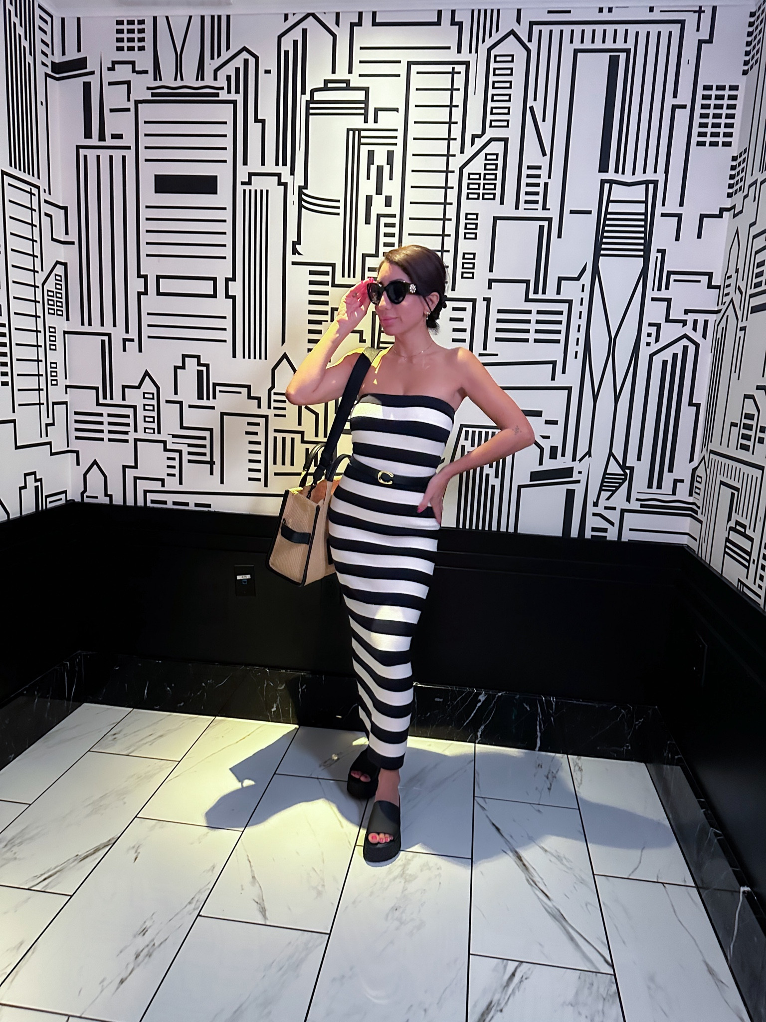 Perfect for daytime or night dress. Although it’s form fitting the cut is forgiving + flattering. Material feels great, even though it’s a little thicker it still felt light enough to wear in FL in summer. Tote is limited and hard to find!

#LTKxNSale #LTKSummerSales #LTKFamily