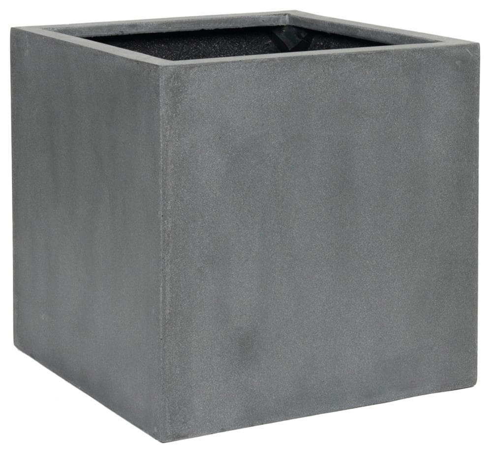 Pottery Pots Square 24.0-in W x 24.0-in L Gray Stone Indoor/Outdoor Nursery planter Large | E1003-60-03 | Lowe's