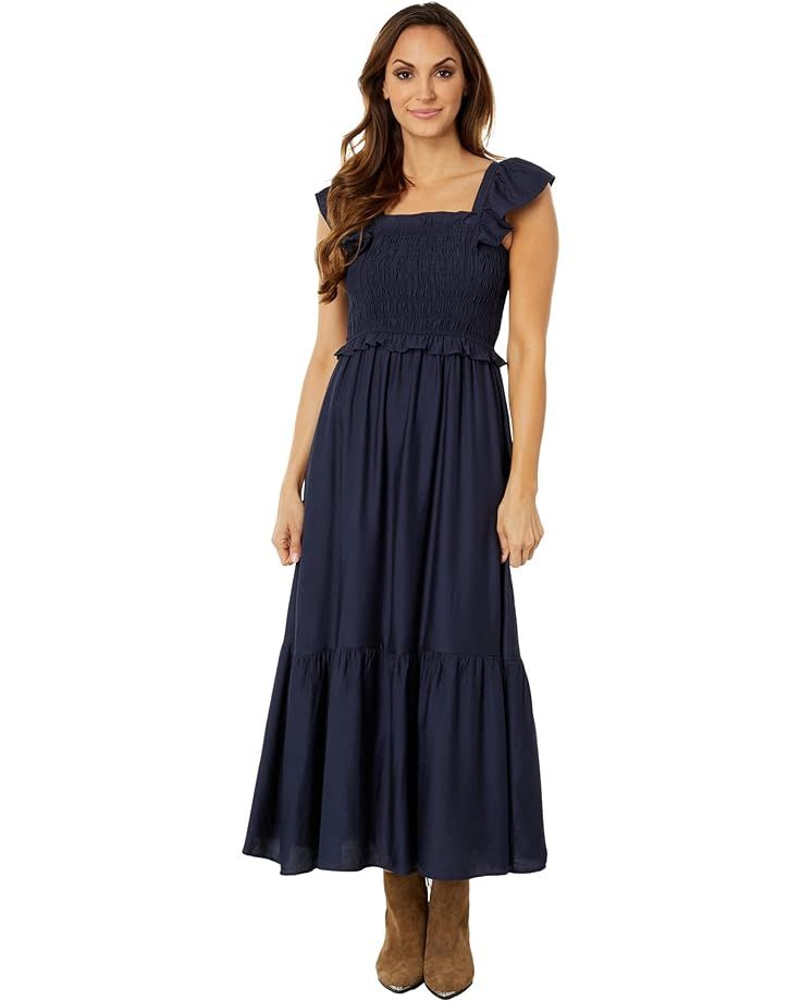 MOON RIVER Smocked Flutter Sleeve Tiered Dress | Zappos