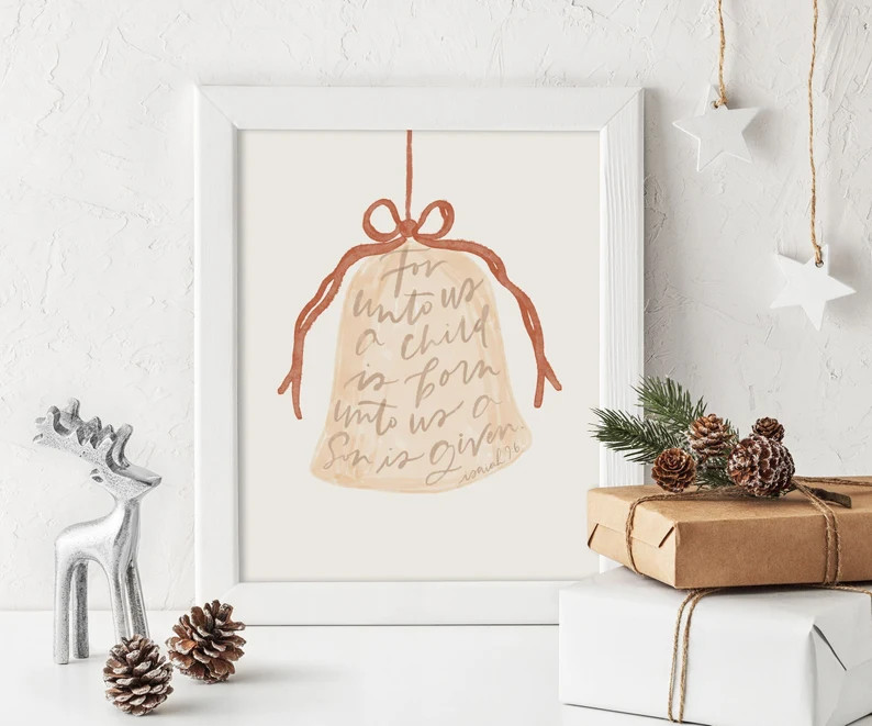 A Child is Born Digital Print Religious Holiday Art Hand - Etsy | Etsy (US)
