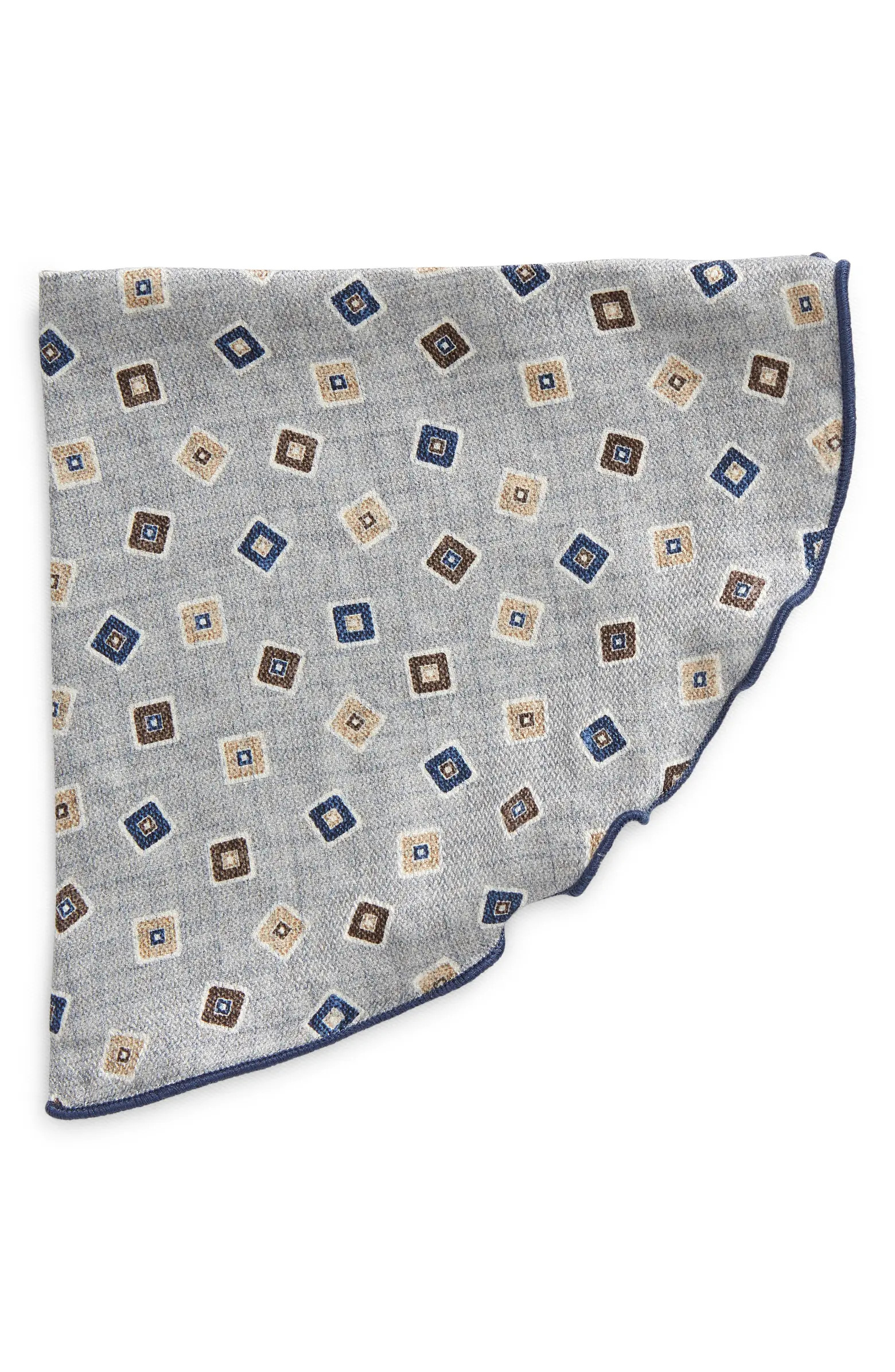 Neat & Floral Prints Reversible Silk Pocket Circle | Nordstrom