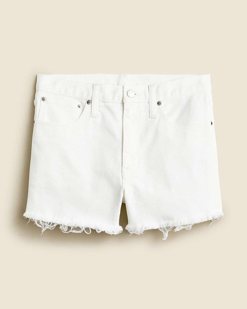 Relaxed denim short in white | J. Crew US