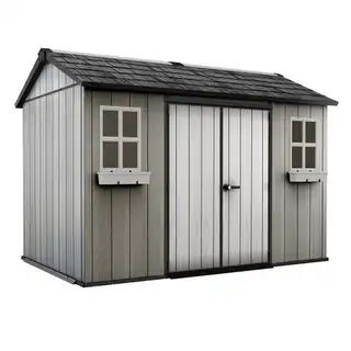 Keter Oakland 11 x 7.5 Foot Outdoor Shed for Garden Accessories and Tools, Gray - 441 | Bed Bath & Beyond