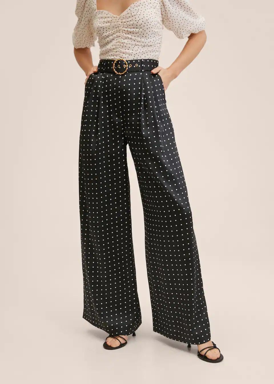 Belt palazzo trousers | MANGO (UK)