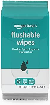 Amazon Basics Adult Wet Wipes Flushable Fragrance Free, 126 Count (3 Packs of 42) Packaging May V... | Amazon (US)