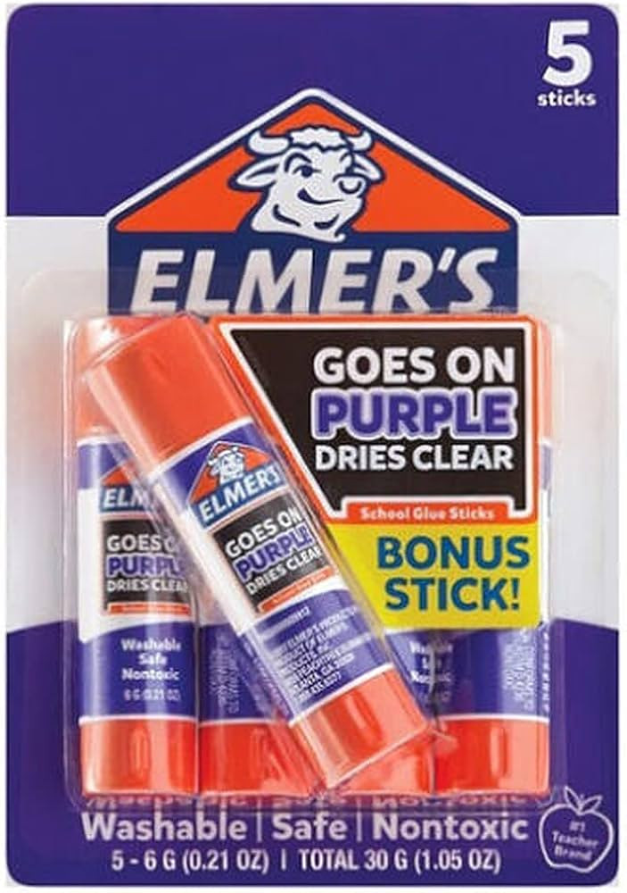 Elmer's School Glue Sticks 5ct - Disappearing Purple | Amazon (US)