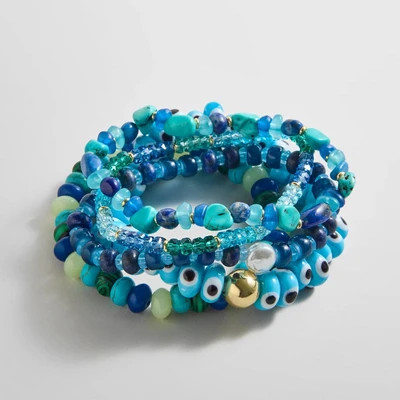Darcy Beaded Bracelet Set - Blue | BaubleBar