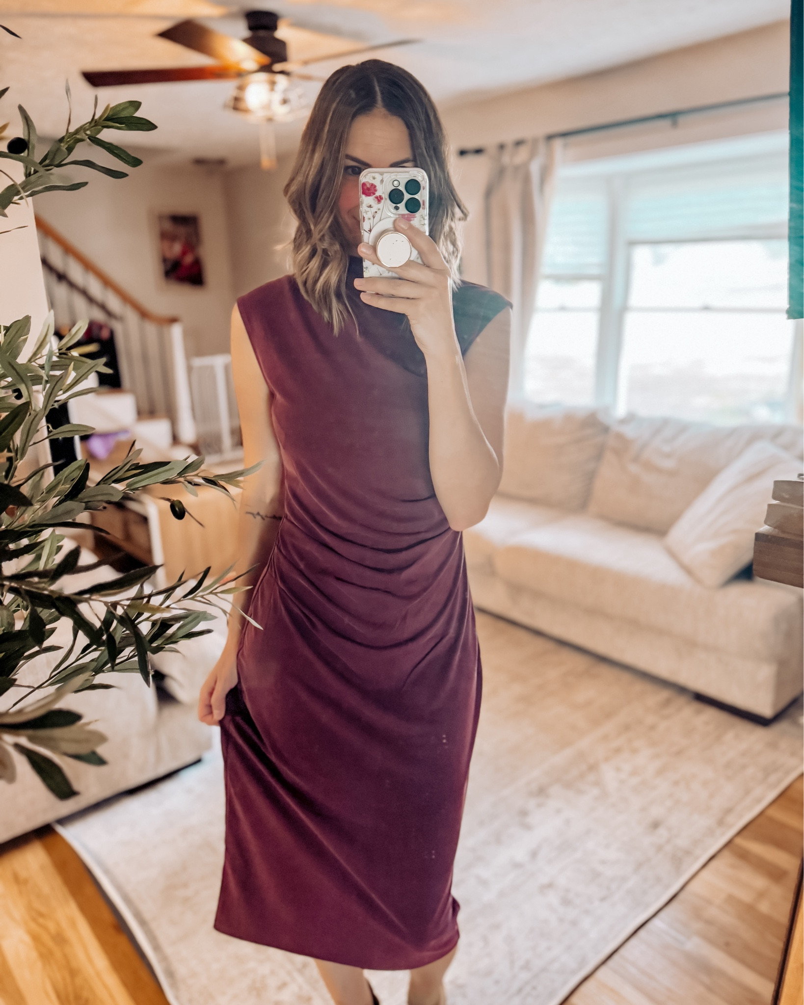 This dress is so so flattering. It just hangs effortlessly. The color is rich and warm. The length is perfect for fall. 

Family photos dress | Fall family photos | Holiday outfit | Fall Dress | Curvy friendly | wedding guest dress | work outfit

Wearing a small
130lbs & 5’8”

#LTKFallSale #LTKStyleTip #LTKSaleAlert