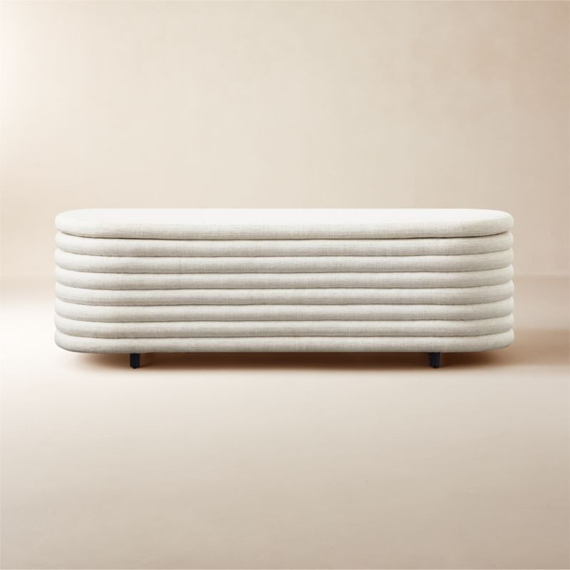 Rialto 60" Warm White Storage Bench + Reviews | CB2 | CB2