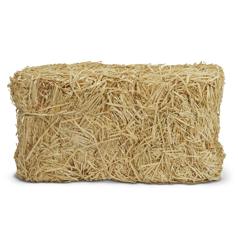 Way to Celebrate! Decorative Straw Bale 9.5 inch x 12 inch x 24 inch Natural Golden | Walmart (US)
