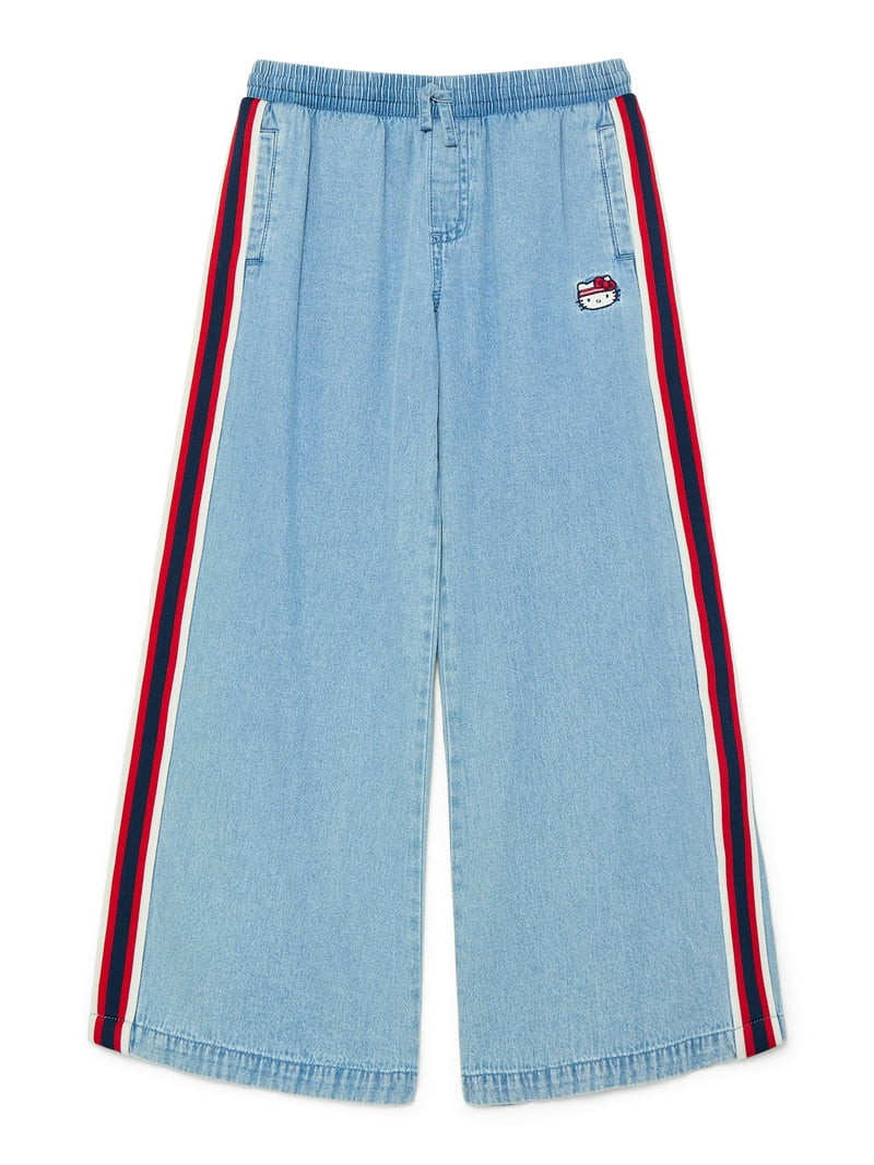 Wonder Nation x Hello Kitty Baby and Toddler Girls Cotton Pull On Denim Pants, Sizes 12M-3T | Walmart (US)