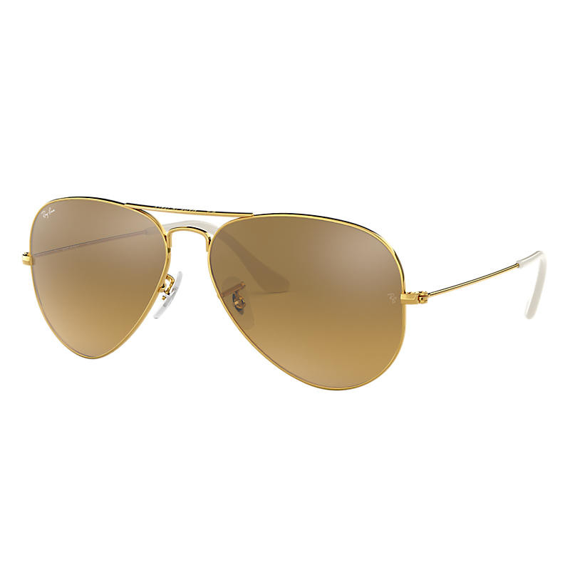 Ray-Ban Aviator Gradient Gold, Brown Lenses - RB3025 | Ray-Ban (US)