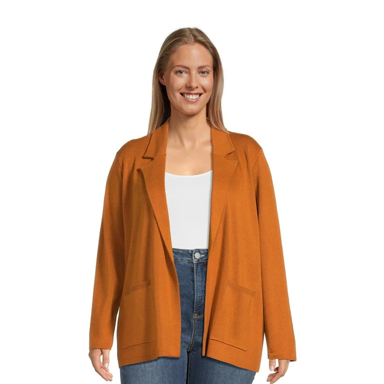 Terra & Sky Women's Plus Size Knit Blazer | Walmart (US)