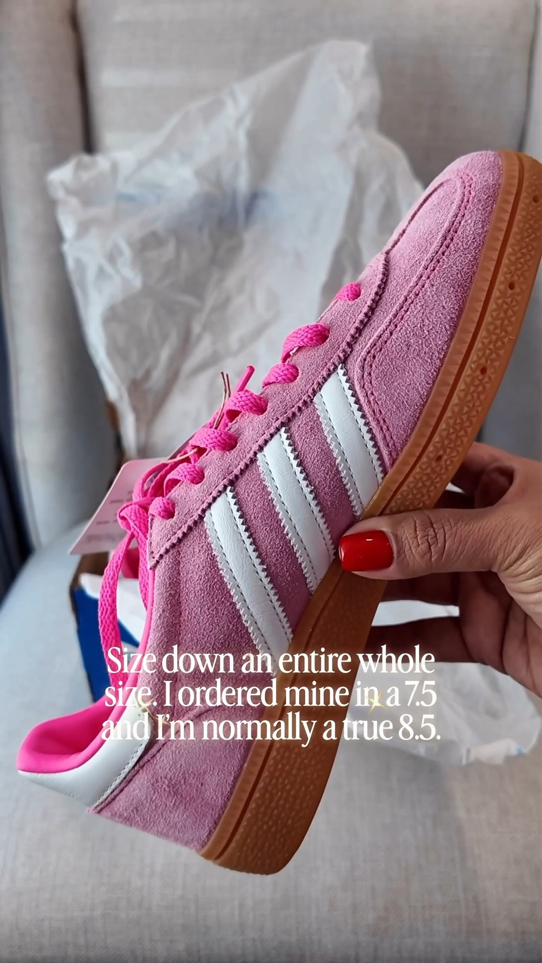 I love the @adidas Spezials. They are much more comfortable than the Samba. They do run big so I would size down a whole size.

Casual sneaker, adidas, pink sneaker, pink adidas, samba, Smiles and Pearls

#LTKCon #LTKOver40 #LTKMidsize