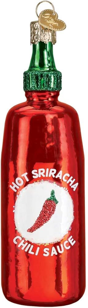 Old World Christmas Sriracha Sauce Glass Blown Ornaments for Christmas Tree | Amazon (US)