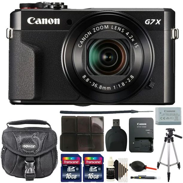 Canon G7X Mark II PowerShot 20.1MP BLACK Digital Camera with 32GB Accessory Kit Black - Walmart.c... | Walmart (US)