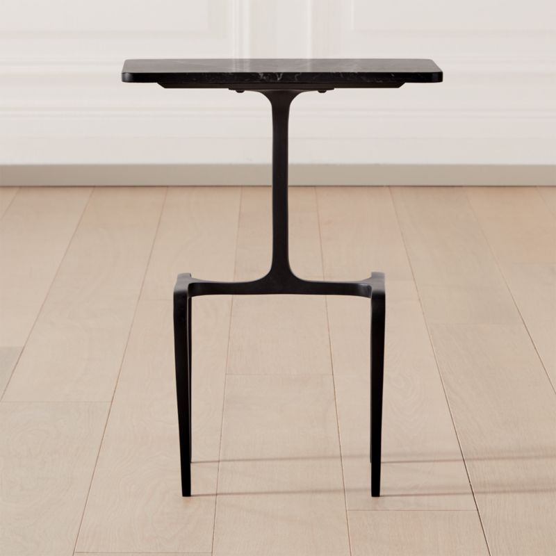 Oxford Black Marble Side Table + Reviews | CB2 | CB2