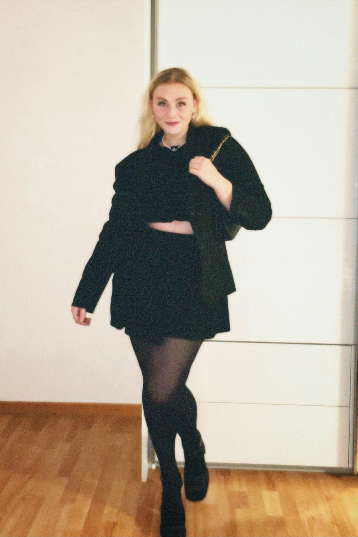 all black cute and classy outfit with crop top skirt and black heels 

#LTKstyletip #LTKfit #LTKeurope