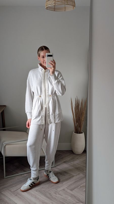 Varley tracksuit loungewear joggers - the comfiest athleisure wear I own! Worn with my favourite Adidas trainers for an everyday casual mum outfit 

#LTKstyletip #LTKeurope #LTKfitness