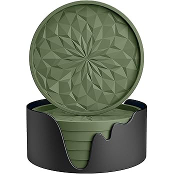 ME.FAN Silicone Coasters with Holder,[6 Pack] Drinking Coasters - Cup Mat for Hot or Cold Drinks,... | Amazon (US)