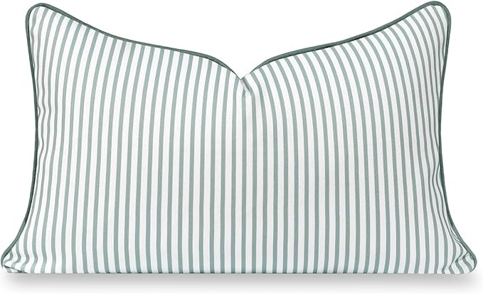 Hofdeco Premium Coastal Grandmillennial Patio Indoor Outdoor Lumbar Pillow Cover Only, 12"x20" Wa... | Amazon (US)