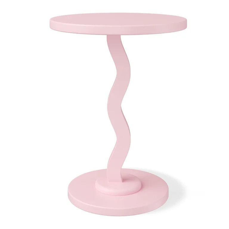 Mainstays Kids Wood Wavy Nightstand Side Table, Blushing Rose | Walmart (US)