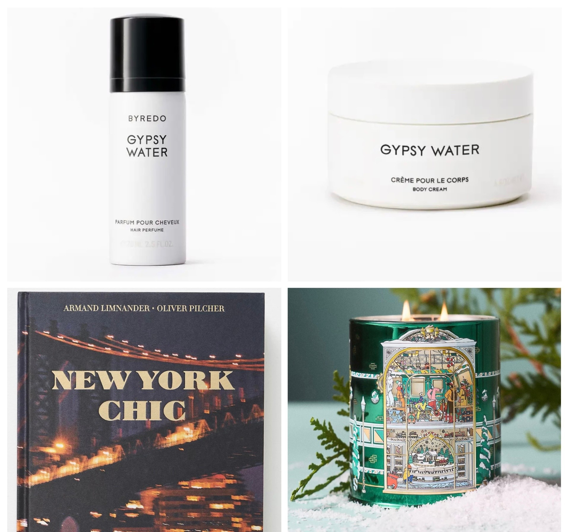 I don’t do traditional gift guides, but I always enjoy sharing products and items that I love.  Gypsy Water is one of my absolute fav scents. (And with any purchase, you get to select 2 fragrance samples) This candle is amazing and the book is NYC chic!!  #holiday #gifts #winter #simpleandchic 

#LTKGiftGuide #LTKHome #LTKHoliday