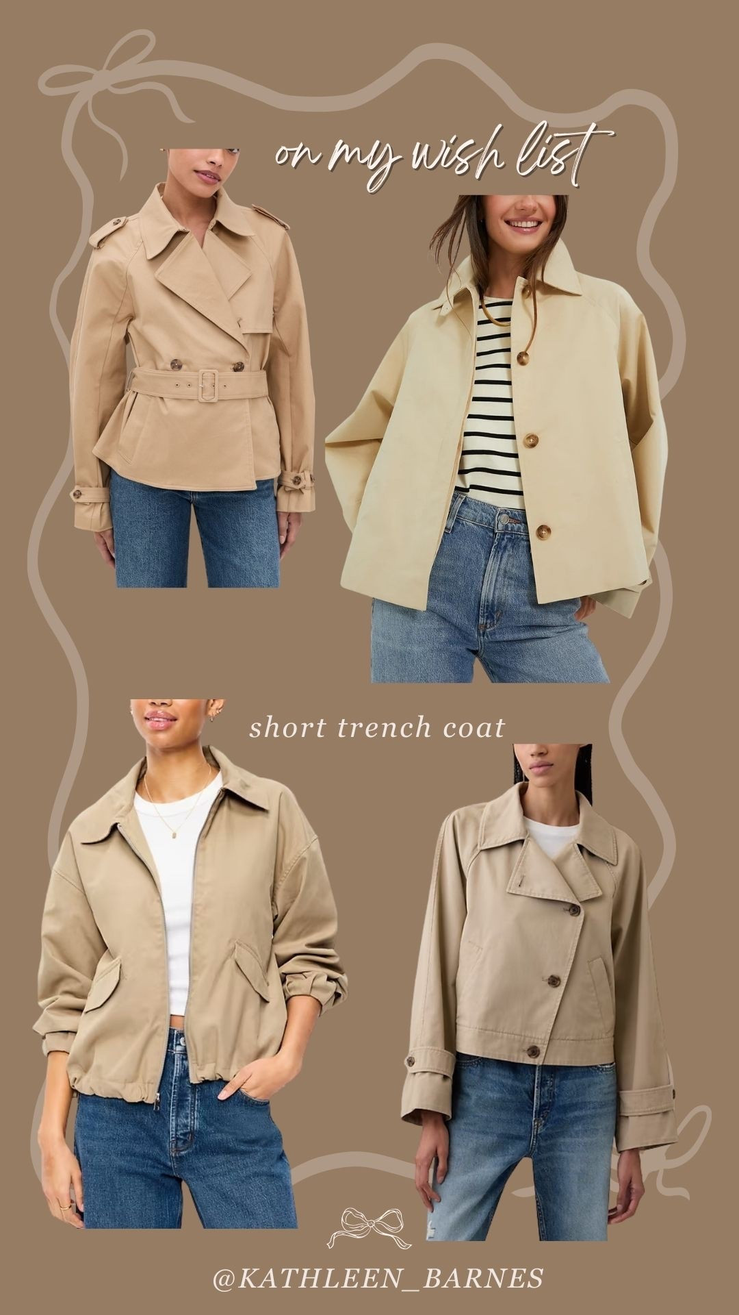 I want a cropped trench - feels pretty timeless and so easy!