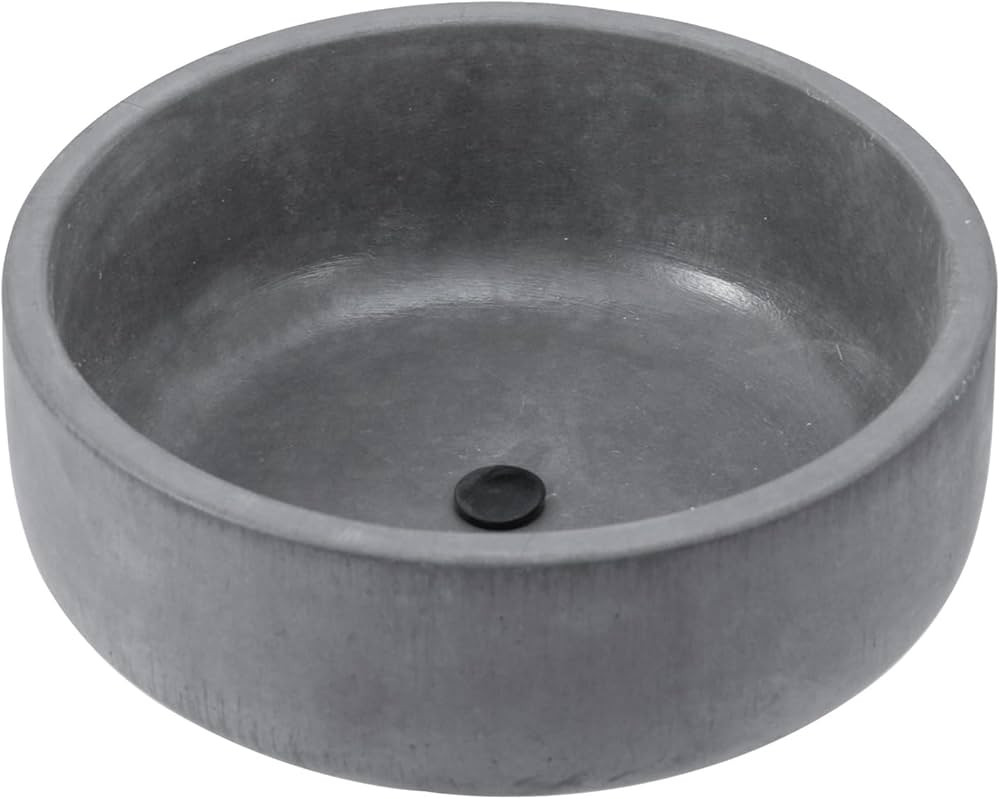 MyGift 8 Inch Round Unglazed Cement Planter Pot with Drainage Hole, Decorative Gray Concrete Indo... | Amazon (US)