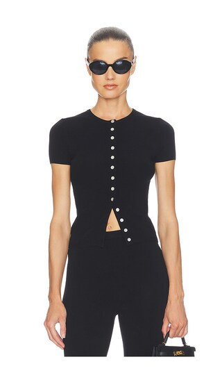 Helsa Beckette Knit Cardi in Black. - size S | Revolve Clothing (Global)