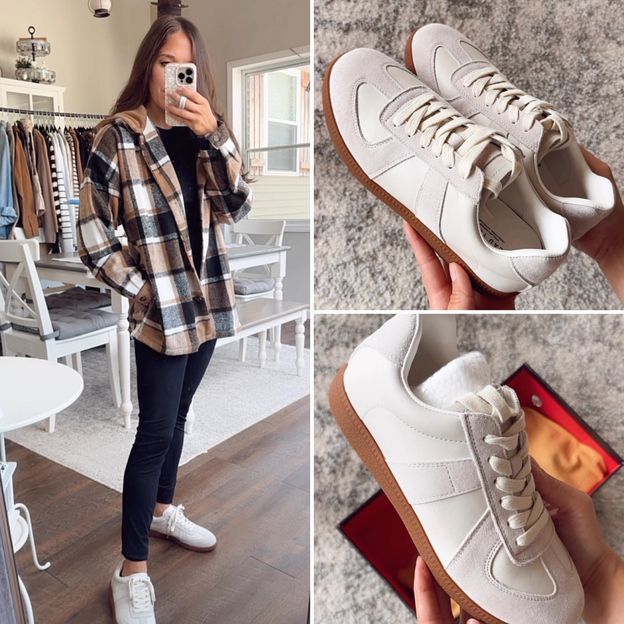 Fall outfit from Amazon! Loving these sneakers! So soft and comfortable! 5% off (tts)
Shacket small 
Leggings small 
Shirt small 

#LTKShoeCrush #LTKFindsUnder50 #LTKFindsUnder100