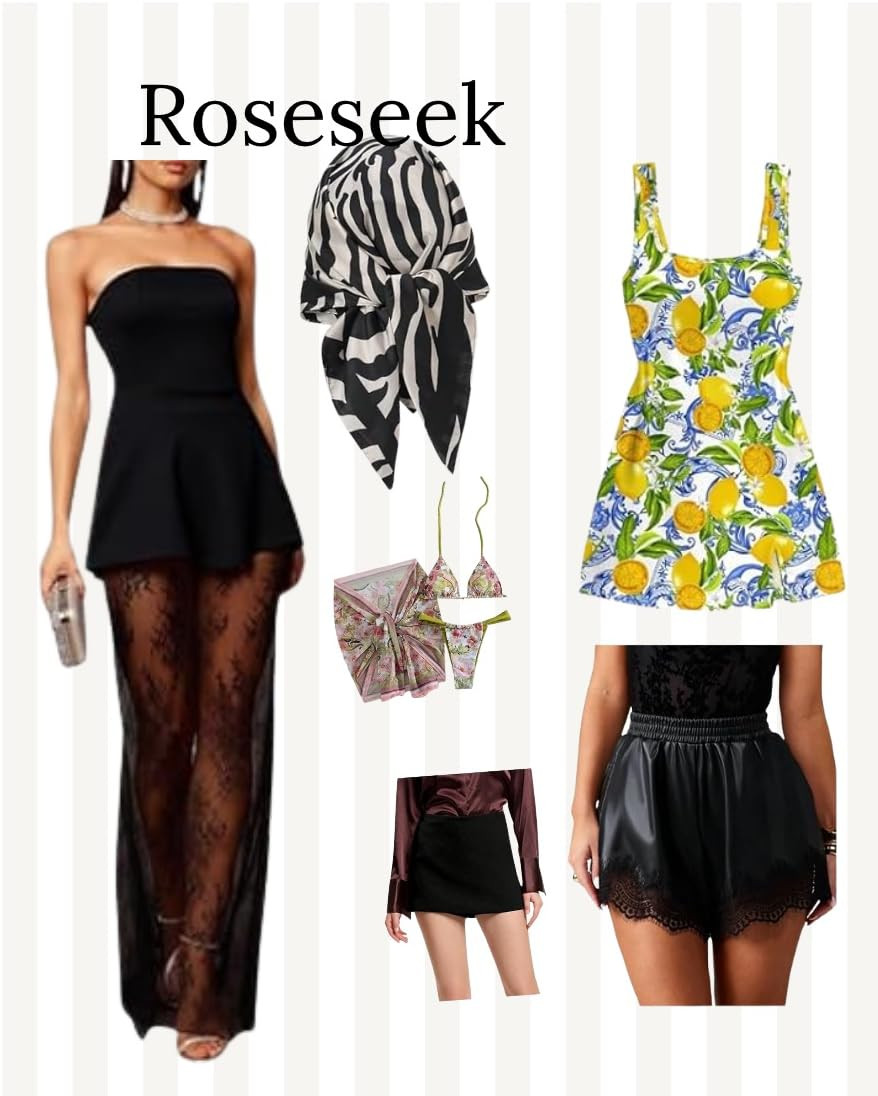 Obsessed with this mix of bold prints and edgy lace! From vibrant lemon sundresses to dramatic sheer overlays, these new pieces from Roseseek are perfect for making a statement. Save this post and click the link in my bio to shop! #LTKunder50 #SummerFashion #EdgyStyle 

 #LTKdayinmylife #LTKgrwm #LTKootd