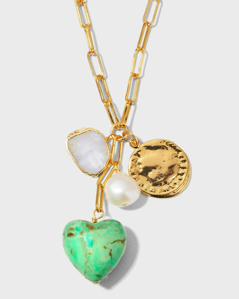 Green Turquoise Heart Charm Necklace | Neiman Marcus