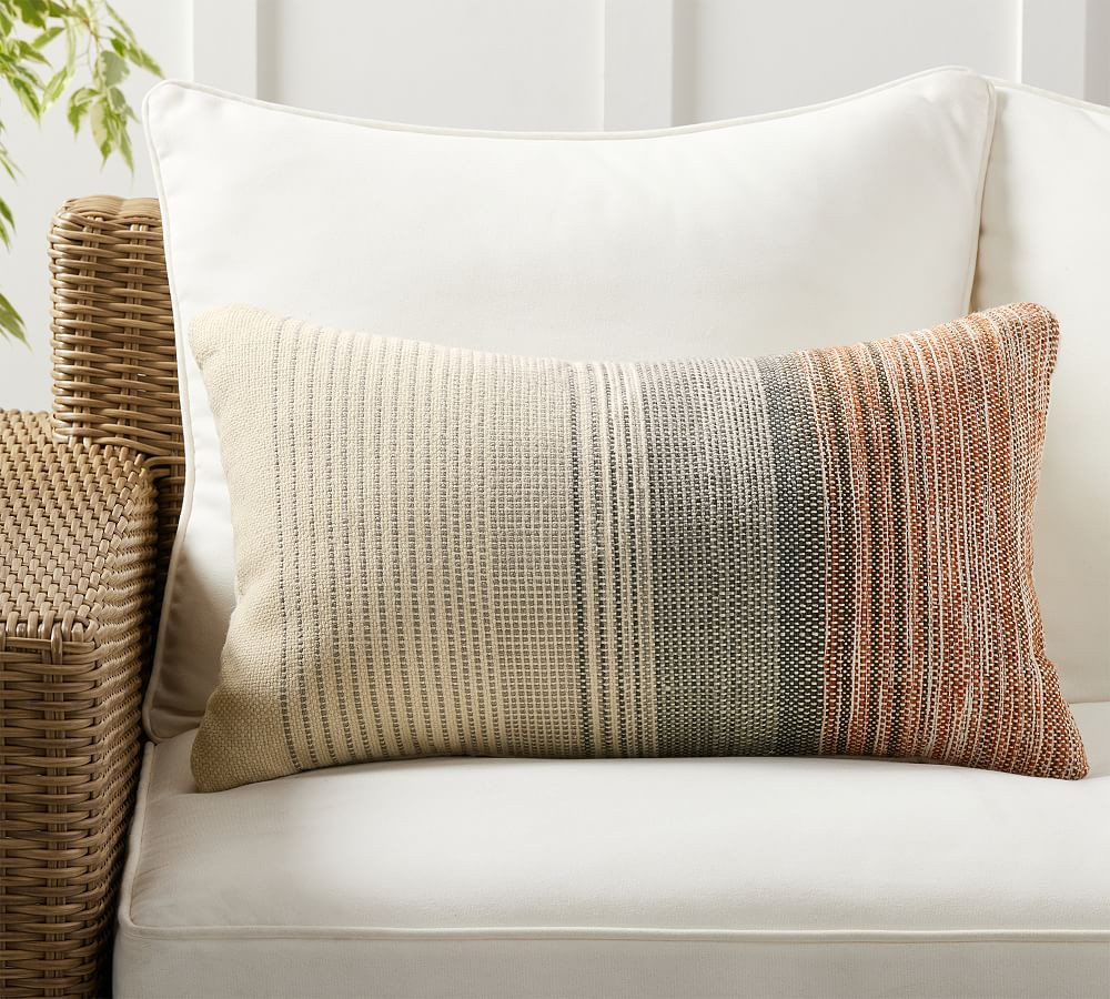 Ermine Outdoor Lumbar Throw Pillow | Pottery Barn (US)