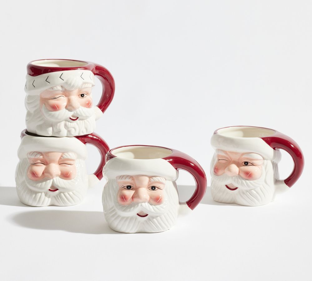 Santa Claus Mugs, Set of 4 | Pottery Barn (US)